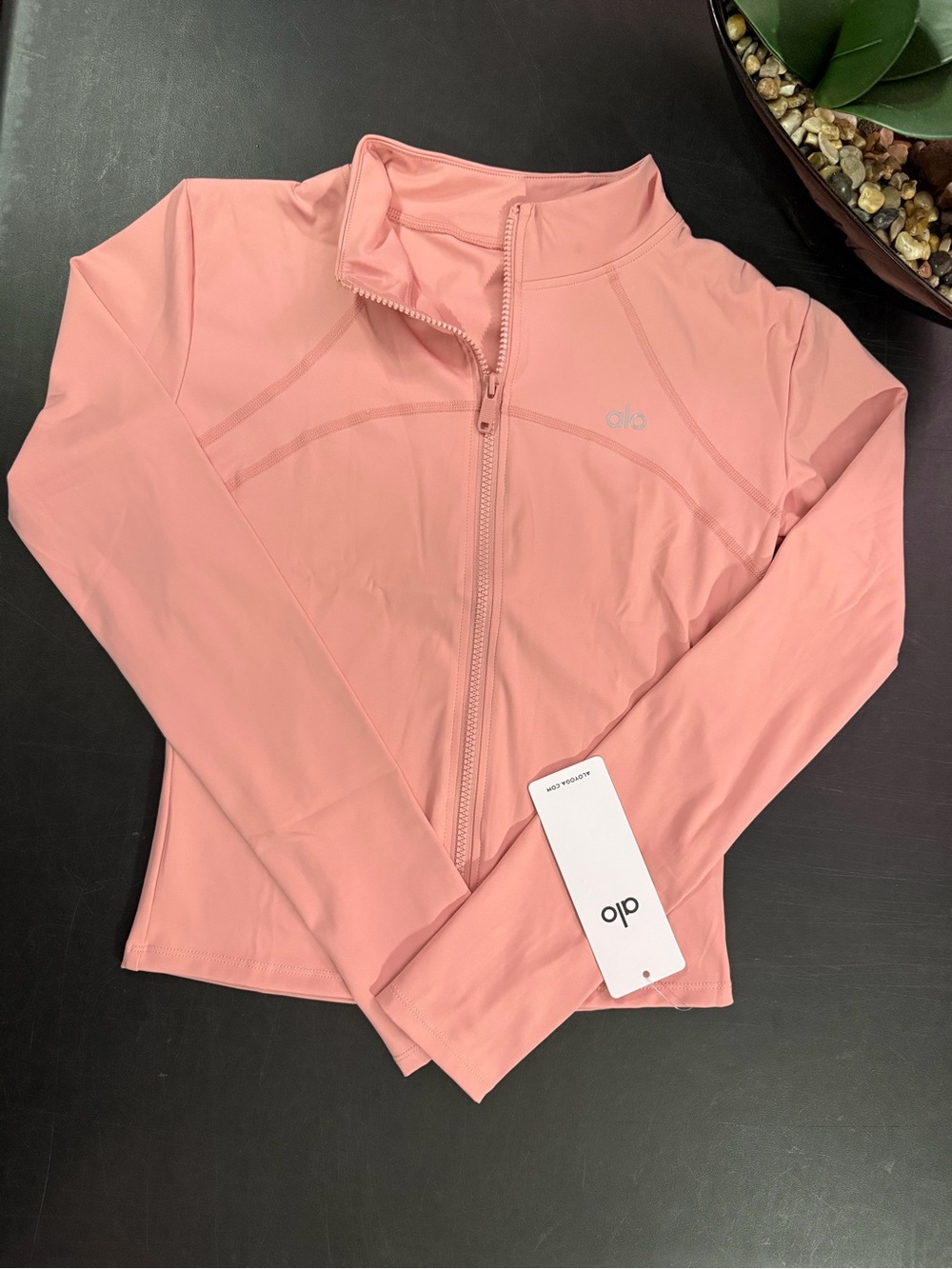 ALO Yoga Dusty Pink Full-Zip Active Jacket